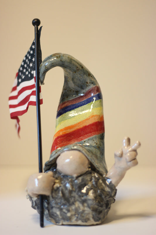 Garden Gnome  with Flag Holder